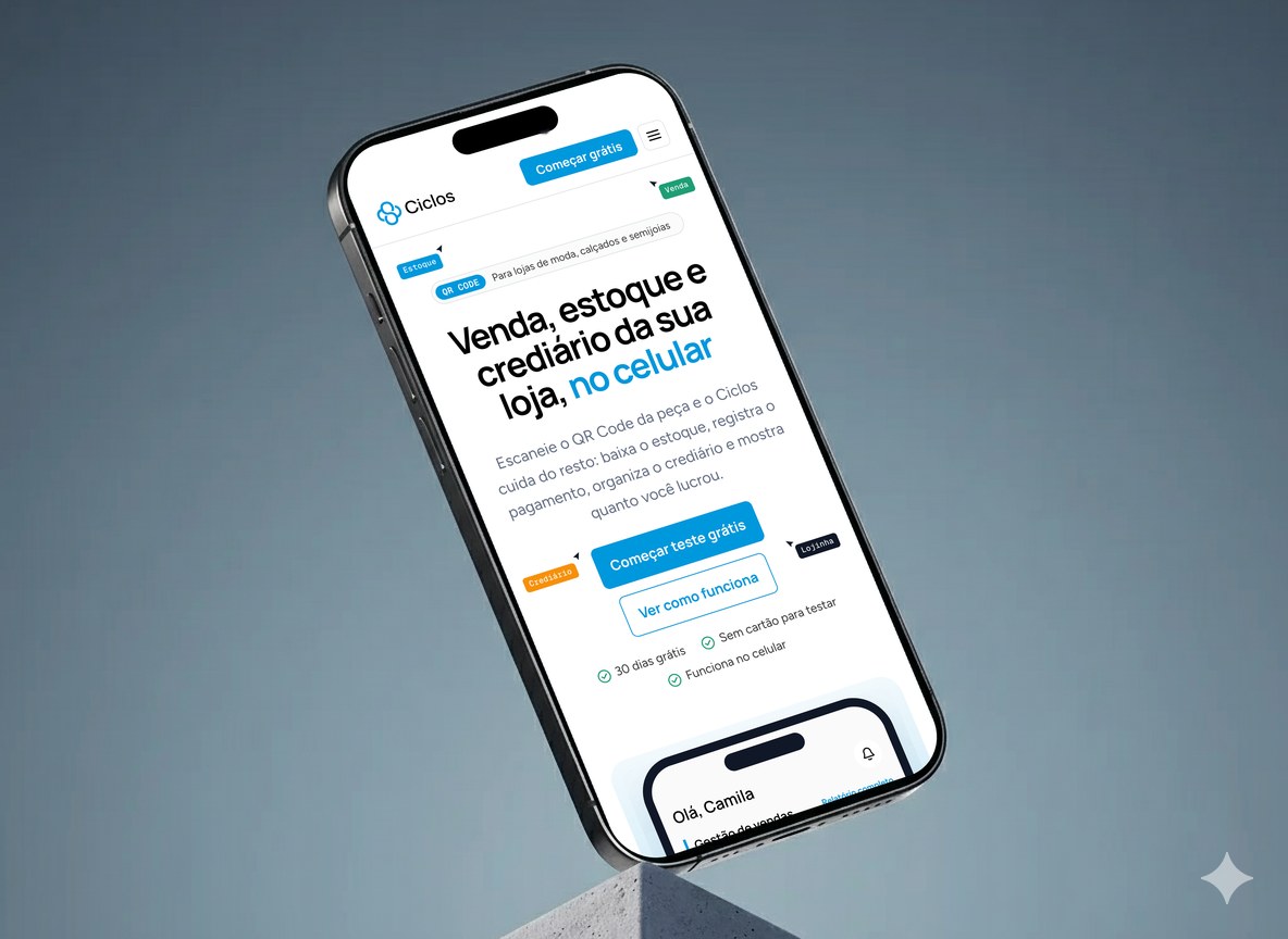 Ciclos System em um smartphone