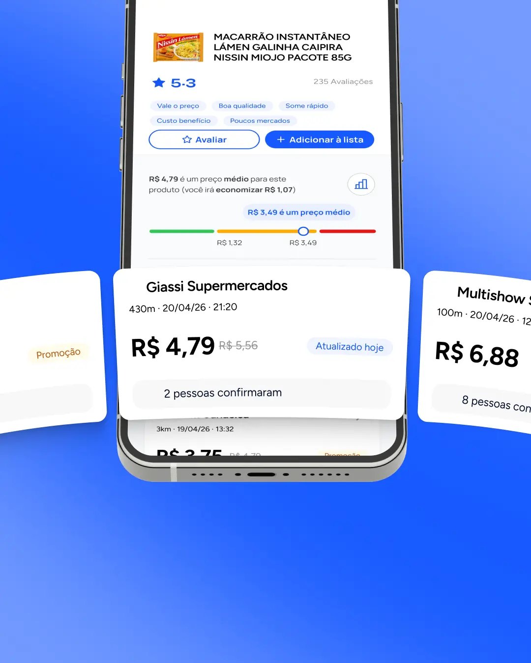 Ficha de produto do Zei com preços por mercado